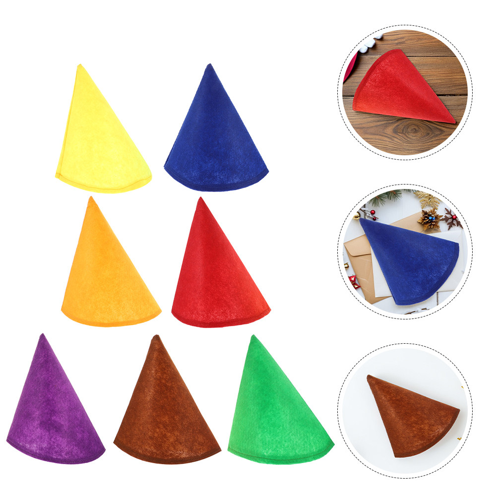 Party Hat Cone - 14 штук разноцветных фетровых шляп-конусов для